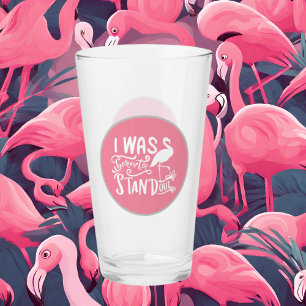 niedlich rosa Flamingo Wortart Glas