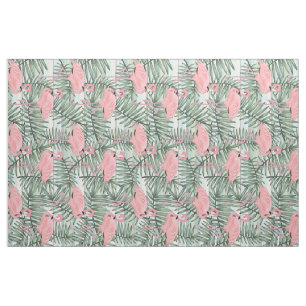 Niedlich rosa Flamingos Palm Leafe Muster Stoff