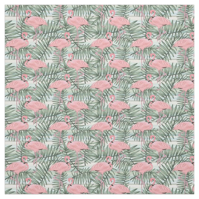 Niedlich rosa Flamingos Palm Leafe Muster Stoff (Muster)
