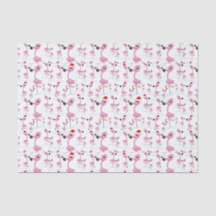 Niedlich rosa Flamingos Weihnachtsmannmützen Muste Seidenpapier