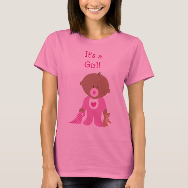 Niedlich rosa gekleidetes Baby-Maternity-Shirt T-Shirt (Vorderseite)