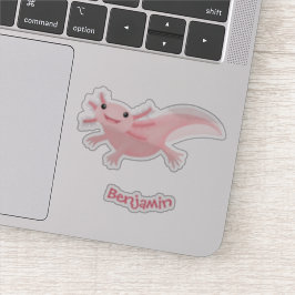 Niedlich-rosa-glückliche axolotl aufkleber