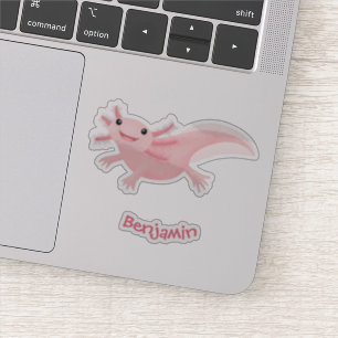 Niedlich-rosa-glückliche axolotl aufkleber