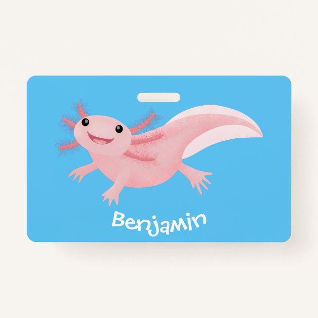 Niedlich-rosa-glückliche axolotl ausweis (Vorderseite)