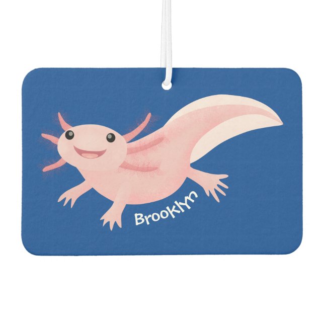 Niedlich-rosa-glückliche axolotl autolufterfrischer (Vorderseite)