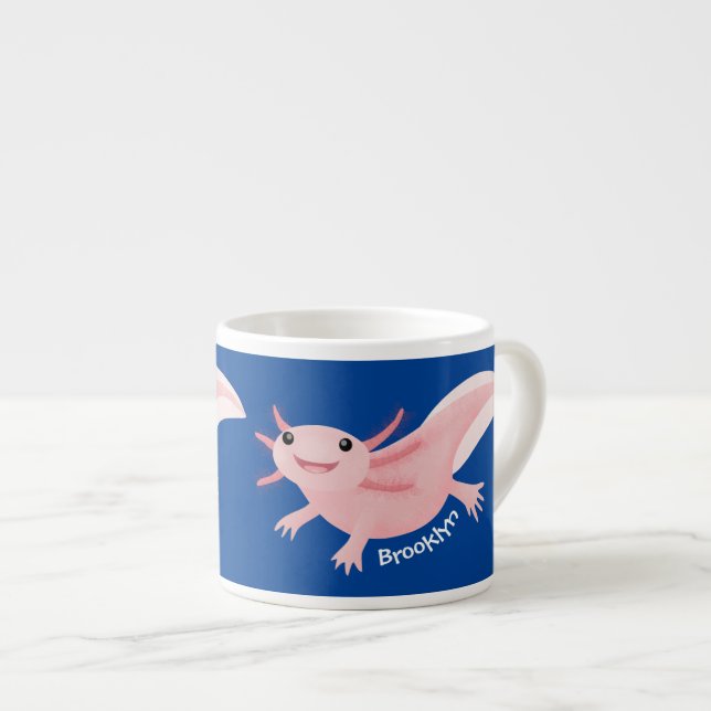 Niedlich-rosa-glückliche axolotl espressotasse (Vorderseite Rechts)