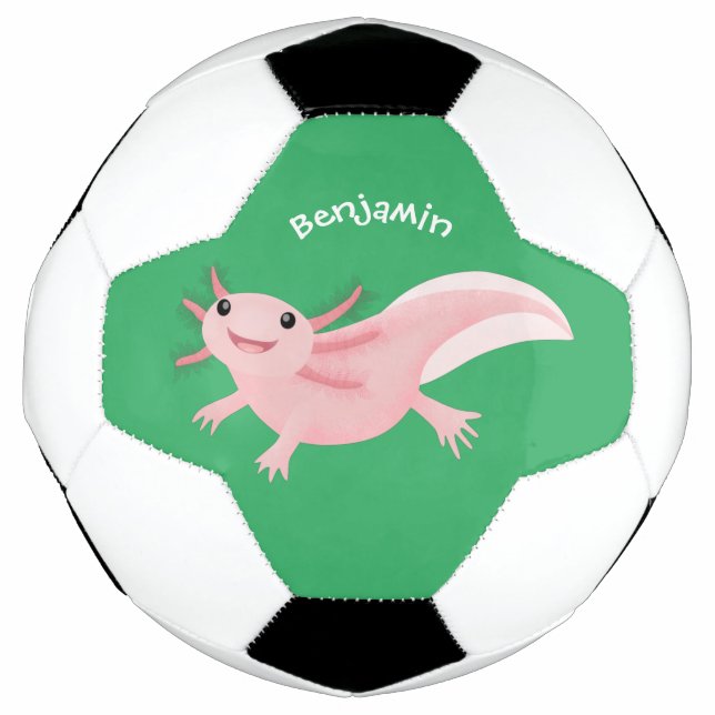 Niedlich-rosa-glückliche axolotl fußball (Vorderseite)