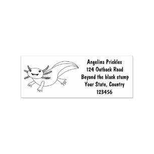 Niedlich-rosa-glückliche axolotl gummistempel