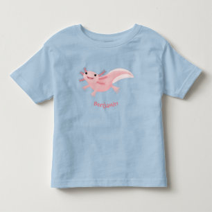 Niedlich-rosa-glückliche axolotl kleinkind t-shirt