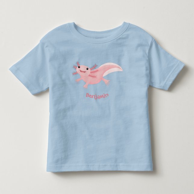 Niedlich-rosa-glückliche axolotl kleinkind t-shirt (Vorderseite)