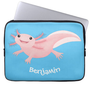 Niedlich-rosa-glückliche axolotl laptopschutzhülle