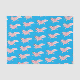 Niedlich-rosa-glückliche axolotl seidenpapier