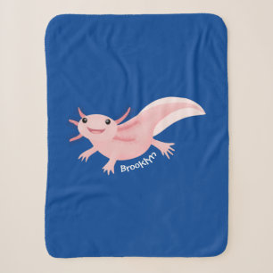 Niedlich-rosa-glückliche axolotl sherpadecke