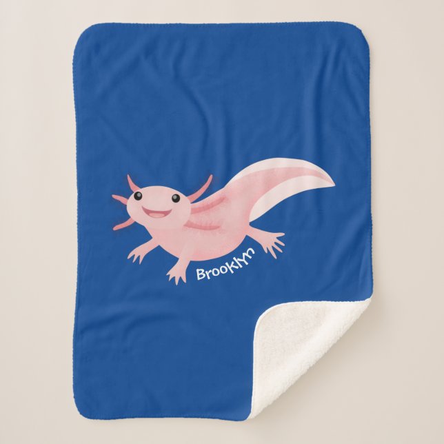 Niedlich-rosa-glückliche axolotl sherpadecke (Vorderseite)