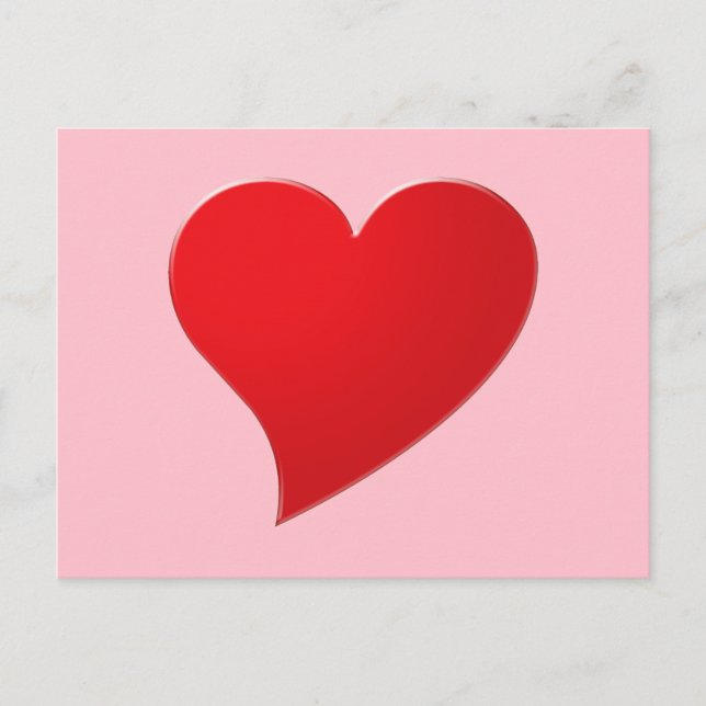 Niedlich rosa Großherz Moderne mädchenhaft Valenti Postkarte (Vorderseite)