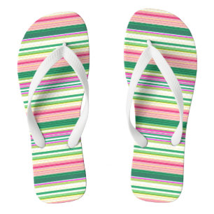Niedlich rosa grüne Streifen Flip Flops