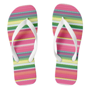 Niedlich rosa grüne Streifen Flip Flops
