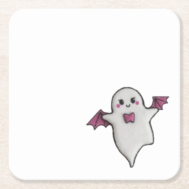 Niedlich-rosa Halloween-Bube Rechteckiger Pappuntersetzer (Vorderseite)