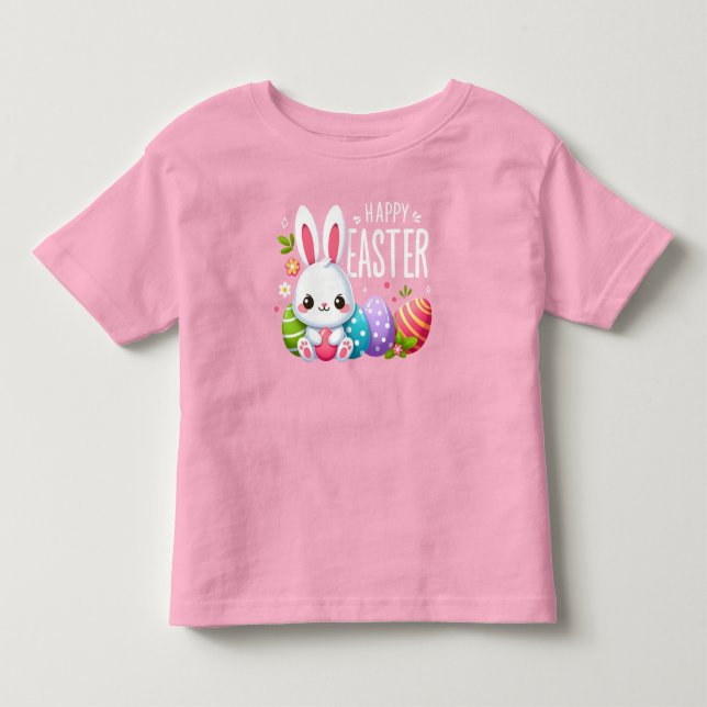 Niedlich, rosa Happy Ostersonne Kleinkind T-shirt (Vorderseite)