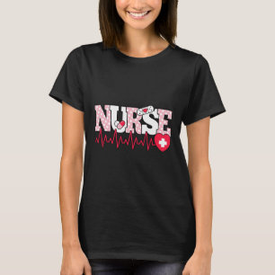 Niedlich rosa Herzklopfen T-Shirt