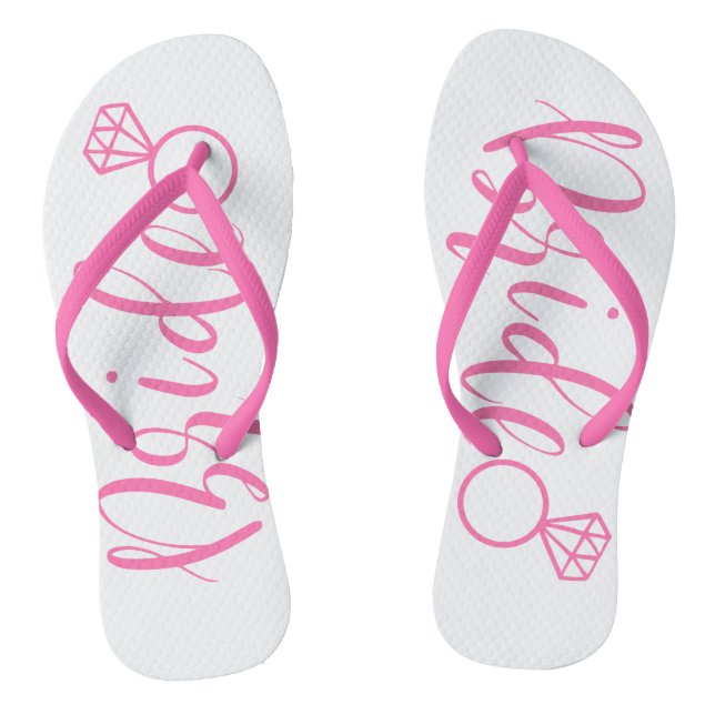 Niedlich rosa Hochzeitsfeier Flip Flops (Fußbett)