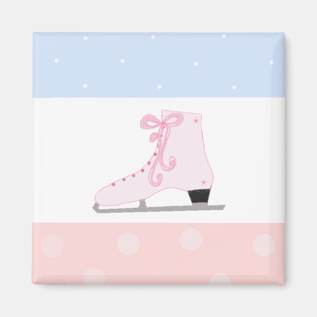 Niedlich rosa Ice Skate Magnet (Vorne)