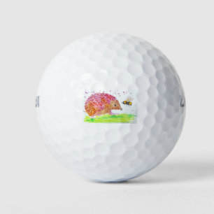 Niedlich rosa Igel und Hummel Golfball