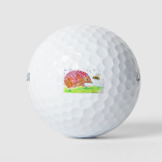 Niedlich rosa Igel und Hummel Golfball