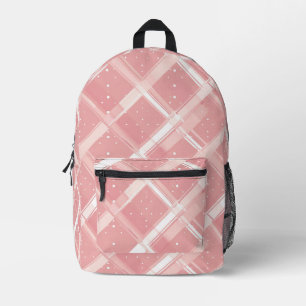 Niedlich rosa Kariert drucken Bedruckter Rucksack