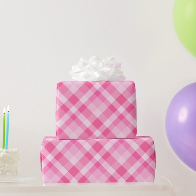 Niedlich rosa, Kariertes Musterpapier Geschenkpapier (Partygeschenke)