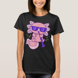 Niedlich-rosa Kawaii Axolotl mit Brille, die Klar  T-Shirt