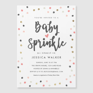  Niedlich rosa Konfetti Typ Baby Sprinkle Einladun Magnetkarte