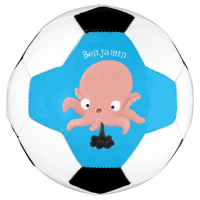 Niedlich-rosa-Kraken-Cartoon-Spaß Fußball (Vorderseite)