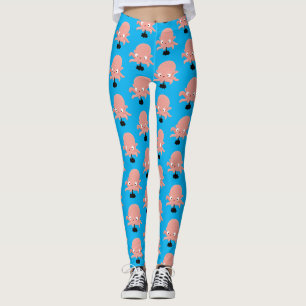 Niedlich-rosa-Kraken-Cartoon-Spaß Leggings