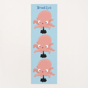 Niedlich-rosa-Kraken-Cartoon-Spaß Yogamatte