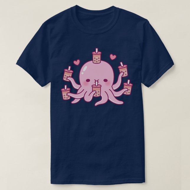 Niedlich rosa Kraken-Lieben Blubble Tee (Design vorne)
