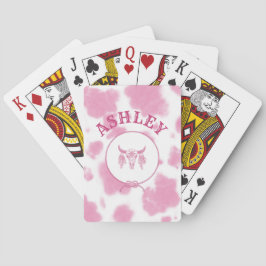 Niedlich rosa Kuh Print Western Rodeo Custom Spielkarten
