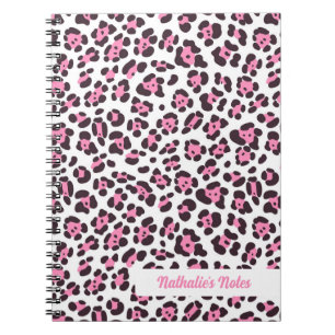 Niedlich rosa Leopard Printspirale Notebook Notizblock