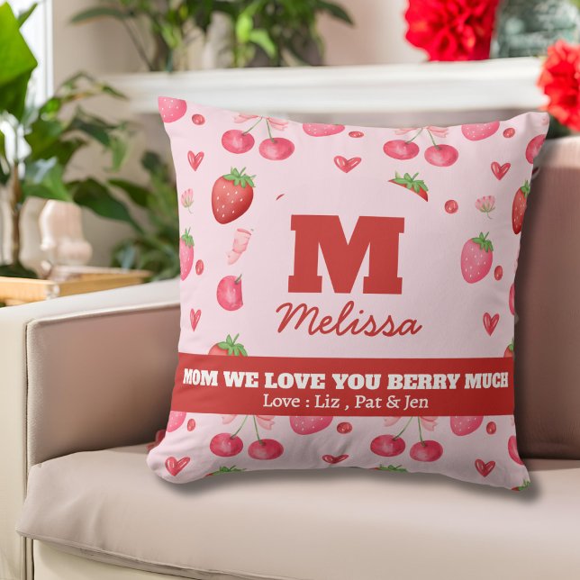 Niedlich Rosa Liebe Berry Much Mother Day Kissen (Von Creator hochgeladen)