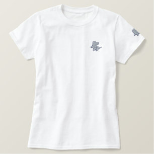 Niedlich rosa Lila Alligator klein Besticktes T-Shirt