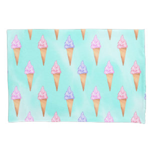 Niedlich rosa Lila Sommer Eiscreme Kissenbezug