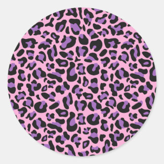 Niedlich rosa Lila Spots Tierkäse Leopard Runder Aufkleber