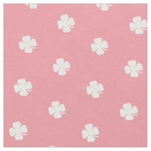 Niedlich rosa Lucky Clover White Dots Muster Stoff