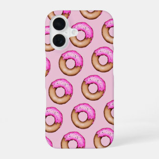 Niedlich rosa Mattierte Donuts mit Sprinklermuster iPhone 16 Hülle