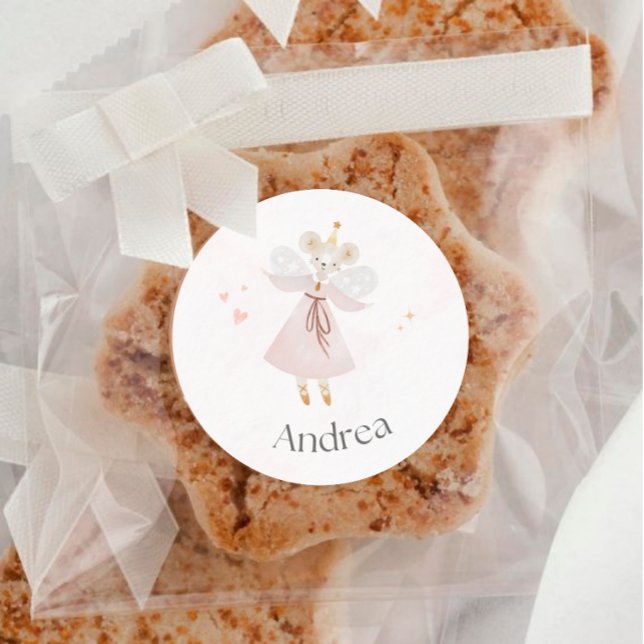 Niedlich rosa Mausaufkleber Runder Aufkleber (Von Creator hochgeladen)