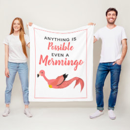 Niedlich rosa Mermaid Flamingo Inspiration Zitat Fleecedecke