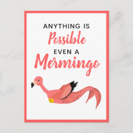 Niedlich rosa Mermaid Flamingo Inspiration Zitat Postkarte