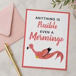 Niedlich rosa Mermaid Flamingo Inspiration Zitat Postkarte