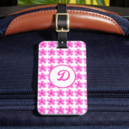 niedlich rosa, modern mit Monogramm Gepäckanhänger