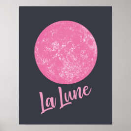 Niedlich-Rosa-Mondtäuschung Französisch-La Lune Bl Poster